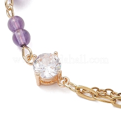 Braccialetti con maglie di perline rotonde di pietre preziose naturali&nbsp;BJEW-JB13488