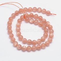 Natürliche sunstone Perlen Stränge&nbsp;G-M262-8mm-06