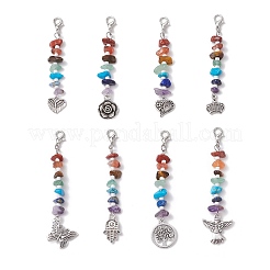 Colgantes de aleación con jaspe rojo natural de chakra&nbsp;HJEW-JM03181