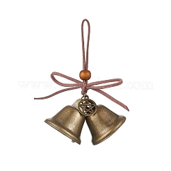 Cloche en fer et pendentifs décoratifs en alliage de style tibétain&nbsp;HJEW-JM03370-01