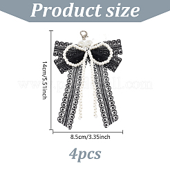 Schuhanhänger aus Polyesterspitze mit Schleife&nbsp;DIY-WH0060-65B