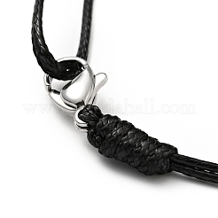 Bracciale con ciondolo a forma di farfalla in acciaio inossidabile 304 con cordino cerato per donna&nbsp;BJEW-A125-20