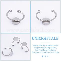 30 Stück verstellbare Fingerringe aus 304 Edelstahl.&nbsp;STAS-UN0059-79A