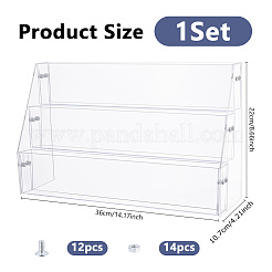 3-stufiger Organizer-Displayhalter aus Acryl und PVC für Postkarten und Broschen&nbsp;ODIS-WH0108-041A