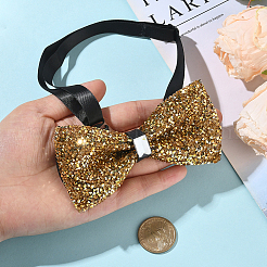 1 papillon in poliestere con strass per lo sposo&nbsp;AJEW-SP0003-32B