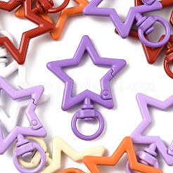 10 Stück sprühlackierte drehbare Karabinerhakenverschlüsse aus Legierung&nbsp;FIND-FS0004-55