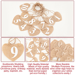 Cartes de numéros de table en toile de jute&nbsp;AJEW-WH0248-115