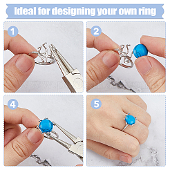 1 pièce réglable 925 anneaux en argent réglables accessoires de bague&nbsp;FIND-DC0006-64P