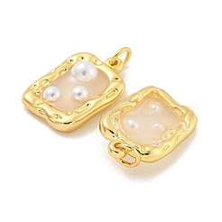 Pendentifs en laiton et résine époxy plaqués sur support&nbsp;KK-C059-05G