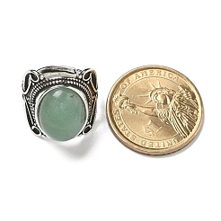 Verstellbare Ringe aus natürlichem grünem Aventurin&nbsp;RJEW-I108-02AS-08