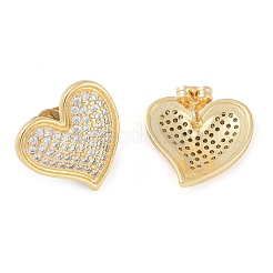 Pendientes de latón con circonita cúbica transparente para mujer&nbsp;EJEW-S225-09G-01