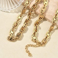 Sets aus ovalen Gliederketten und Armbändern aus Edelstahl 304&nbsp;SJEW-D091-08G