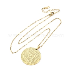 Collares colgantes planos y redondos de acero inoxidable 304&nbsp;NJEW-M096-28G