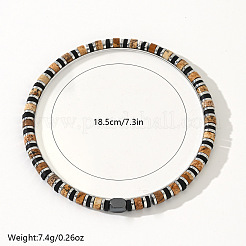 Braccialetti elastici per uomo in diaspro naturale e perline di ematite sintetica non magnetica&nbsp;NY6374