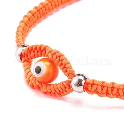Braccialetto di perline intrecciate malocchio di lampwork&nbsp;BJEW-JB07857-01