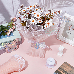 Confezione regalo in rete di poliestere plissettata per bouquet per San Valentino&nbsp;DIY-UN0006-65B