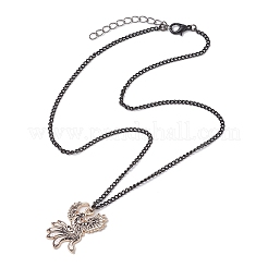 Colliers pendentifs en alliage émaillé noir et blanc&nbsp;NJEW-JN05121-03