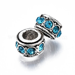 Perles européennes en alliage avec strass&nbsp;MPDL-Q212-001C-RS