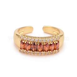 Anello polsino con zirconi cubici arancioni&nbsp;KK-Z023-05G