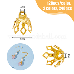 240 pz. 2 colori di perline in ottone&nbsp;KK-HY0003-05