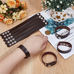 15 Stück schlichtes Kordelarmband aus Kunstleder mit Schnallen aus Legierung&nbsp;BJEW-ME0001-06A