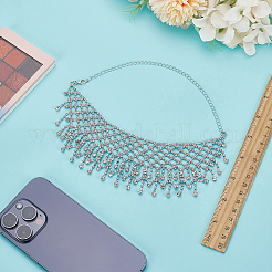 Kristall-Strass-Lätzchen-Halskette&nbsp;NJEW-FG0001-01P
