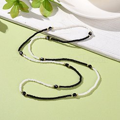 Mauvais œil au chalumeau et graines de verre perles élastiques à la taille chaînes de perles&nbsp;NJEW-C00020-06