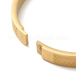 Armreifen mit Scharnier und Fächerstruktur aus Edelstahl 304 für Damen&nbsp;LS-BJEW-E099-04G-01