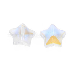 Galvanisieren transparente Glasperlen&nbsp;X-GLAA-T022-25-B01