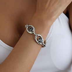 Armbänder aus Legierung und Glasgliedern für Damen&nbsp;WG1B3C5-04