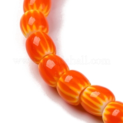 Hebras de cuentas de chevron hechas a mano con lampwork&nbsp;LAMP-K041-01A-22