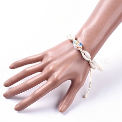 Braccialetti di perline intrecciati stampati conchiglia stampata regolabile&nbsp;BJEW-JB05154-03