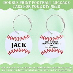 12 Stück PVC-Baseball-Gepäckanhänger&nbsp;AJEW-SP0004-23A