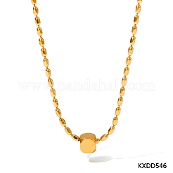 Colliers à pendentif cube en acier inoxydable&nbsp;PW-WG2635D-01