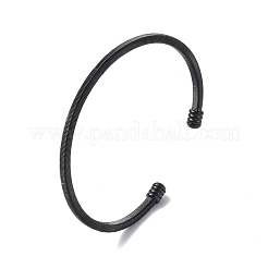 Offener Armreif aus 304 Edelstahl mit ovalen Perlen&nbsp;BJEW-C031-02
