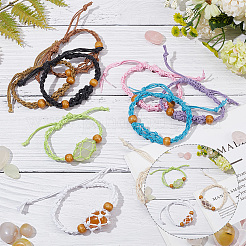 9 bracelet tressé en coton ciré 9 couleurs&nbsp;BJEW-PH0004-34B