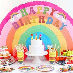 Set di decorazioni per feste di compleanno a tema arcobaleno&nbsp;ST-CJ0030-01