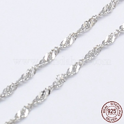 925 collar de cadena de cuerda de plata esterlina&nbsp;STER-E007-2B