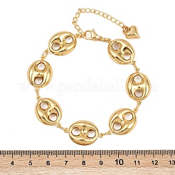 Bracelets à maillons en grains de café en acier inoxydable 304&nbsp;BJEW-D359-14B-G