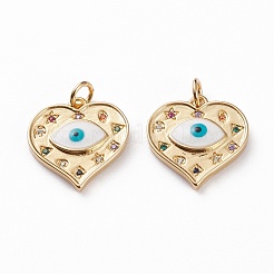 Pendentifs en laiton micro pavé de couleur mélangée avec zircone cubique&nbsp;KK-C100-07G