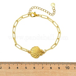 3 bracciale a maglie a forma di conchiglia in acciaio inossidabile 304&nbsp;BJEW-JB13855