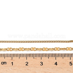 304 Edelstahl 8 geformte Gliederkette doppellagige Halsketten für Frauen&nbsp;NJEW-U050-02D-G