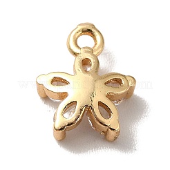 Blumenanhänger aus Messing mit Zirkonia&nbsp;KK-O141-01G-M