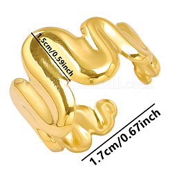 Anillo de acero inoxidable con ondas irregulares para mujer&nbsp;EK1772-2