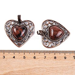 Natürliche Mahagoni Obsidian Pfirsich Liebe Herz Anhänger&nbsp;G-G158-01-07