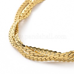 Geflochtenes kubanisches Gliederkettenarmband aus 304 Edelstahl für Damen&nbsp;BJEW-P286-03G