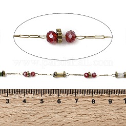 Handgefertigte Glassäulen-Gliederketten aus Edelstahl 304&nbsp;CHS-L032-14G-01