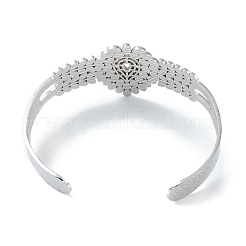 Braccialetti aperti a forma di foglia cava in acciaio inossidabile 304 anti-ossidazione per le donne&nbsp;BJEW-U002-07P