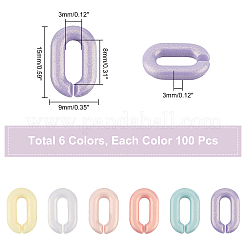 600 anneau de liaison en acrylique peint par pulvérisation de 6 couleurs&nbsp;MACR-CA0001-18