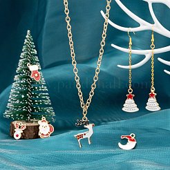 120 stücke 12 stil licht gold weihnachtsthema legierung emaille anhänger&nbsp;ENAM-LS0001-55